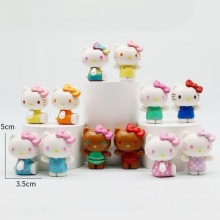 12pcs/set 5cm Rainbow Hello Kitty anime figures(OP...