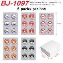 5packs/box Jujutsu Kaisen Mini Capsule Badge Brooc...