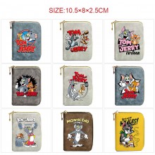 Tom and Jerry cat Zipper Short Wallet Card Holder ...
