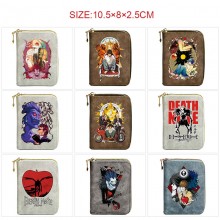 Death Note Zipper Short Wallet Card Holder Pack