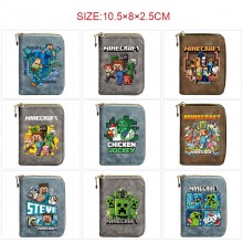 Minecraft Zipper Short Wallet Card Holder Pack