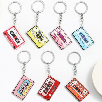 Color Vintage Cassette Magnetic Tape Acrylic Key chains