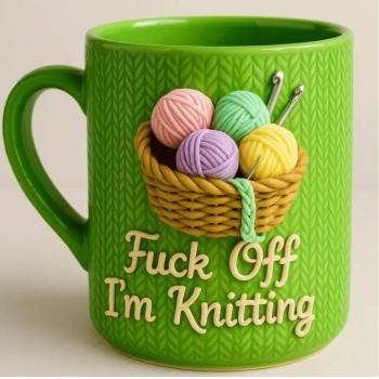 Crochet Lover Themed Ceramic Mugs Cups