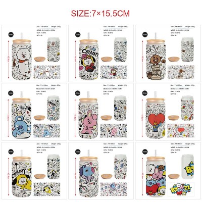 BTS BTS21 star frosted glass cups 350ml/450ml