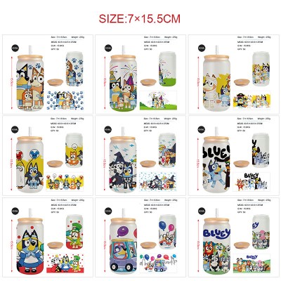 Bluey anime frosted glass cups 350ml/450ml