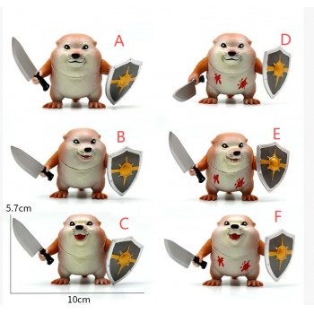 6pcs/set What The Dog Doing My Knife Shield Dog Figures(OPP bag)