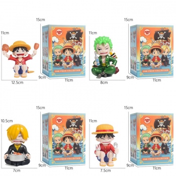 11cm One Piece Luffy Zoro ACe eating anime figure