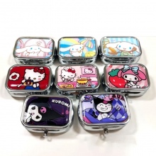Sanrio Grid Small Metal Pill Box Portable Earrings...