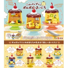 6pcs/set Pompompurin Everyday Daily Life Dessert Pudding House Figures