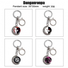 Dangan Ronpa Two-sided Rotatable Round Crystal Key Chain Ring