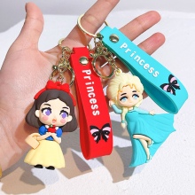 Princess Snow White Belle Mulan Mermaid figure doll key chains keychains