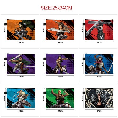 Attack on Titan anime A4 file folder documents bag