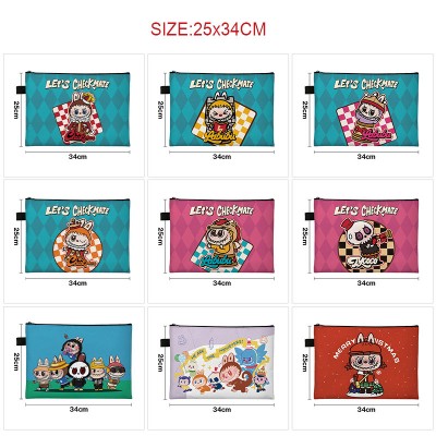 Labubu anime A4 file folder documents bag