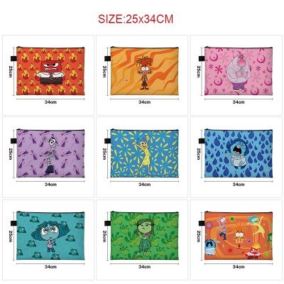 Inside Out anime A4 file folder documents bag