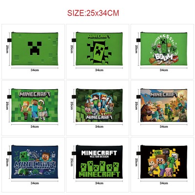 Minecraft A4 file folder documents bag
