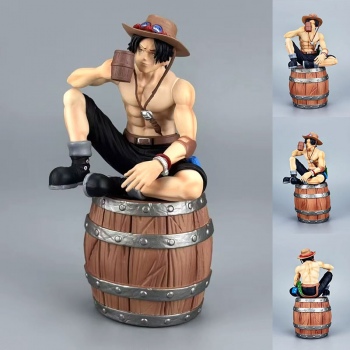 16.5cm One Piece Wine Barrel Portgas D Ace figure