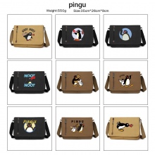Pingu anime retro canvas messenger crossbody shoul...