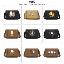 Miffy anime retro canvas messenger crossbody shoul...