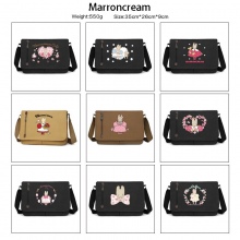 Marroncream anime retro canvas messenger crossbody...