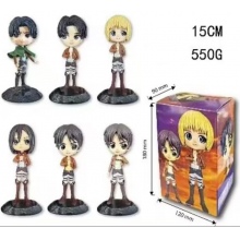 6pcs/set 15cm Attack on Titan anime figures